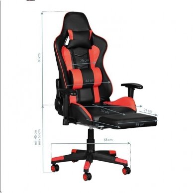Office and computer gaming chair PREMIUM 557, red-black 7