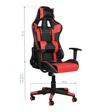 Офисное и компьютерное игровое кресло PREMIUM 916, черно-красного цвета 7