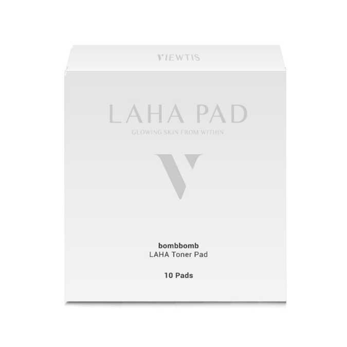BOMBOMB LAHA TONER PAD exfoliating toning facial pads with LHA, 10 pcs.