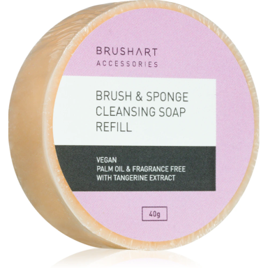 BRUSHART ACCESSORIES очищающее мыло для кистей для макияжа, 40 г. (сменная упаковка)