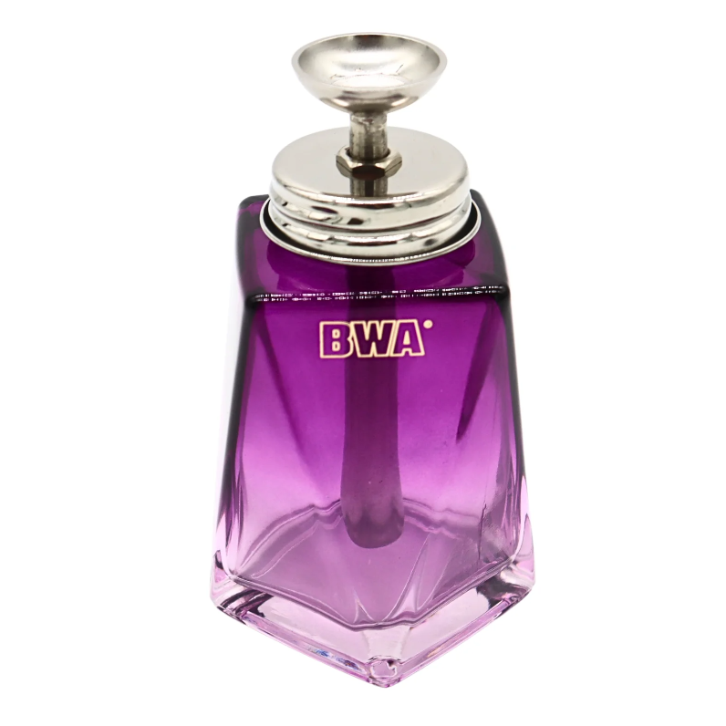 BWA PINK profesionalus stiklinis buteliukas su dozatoriumi, 150 ml, violetinės spalvos 1