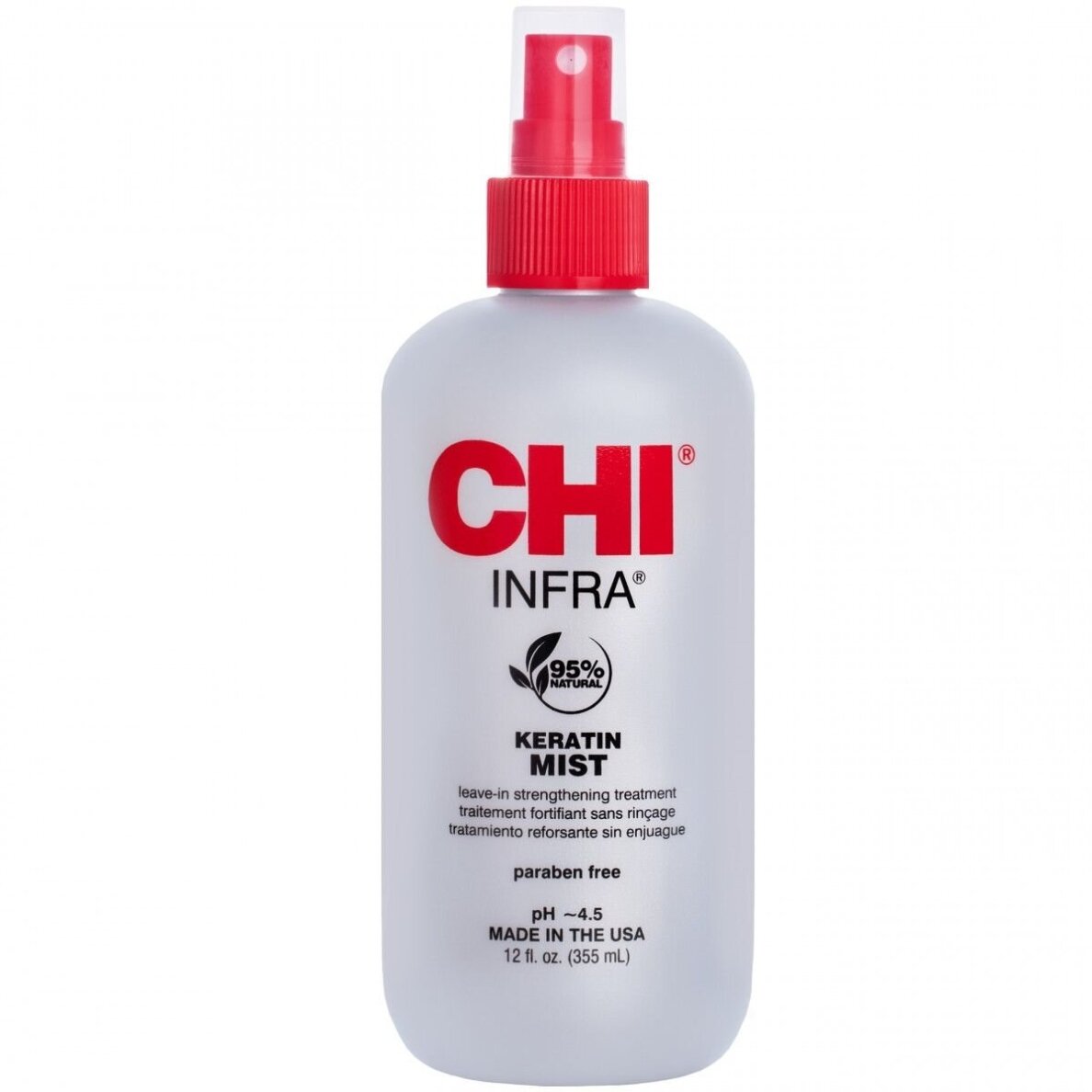 CHI INFRA KERATIN MIST nenuplaunama dulksna pažeistiems plaukams stiprinti, 355 ml CHI INFRA KERATIN MIST nenuplaunama dulksna pažeistiems plaukams stiprinti, 355 ml