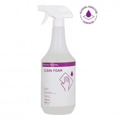 CHEMI-PHARM пена для очистки и дезинфекции поверхностей CLEAN FOAM, 1000 ml CHEMI-PHARM пена для очистки и дезинфекции поверхностей CLEAN FOAM, 1000 ml