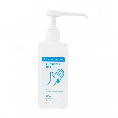 CHEMISEPT MED quick-acting hand sanitizer with pump for clinics and beauty salons, 500 ml