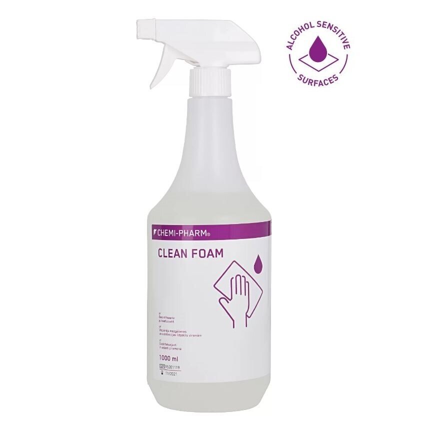 CHEMI-PHARM пена для очистки и дезинфекции поверхностей CLEAN FOAM, 1000 ml