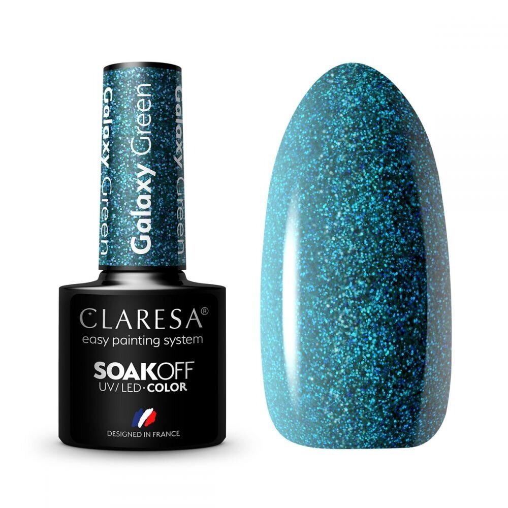 CLARESA ilgalaikis hibridinis nagų lakas Galaxy Green, 5g.