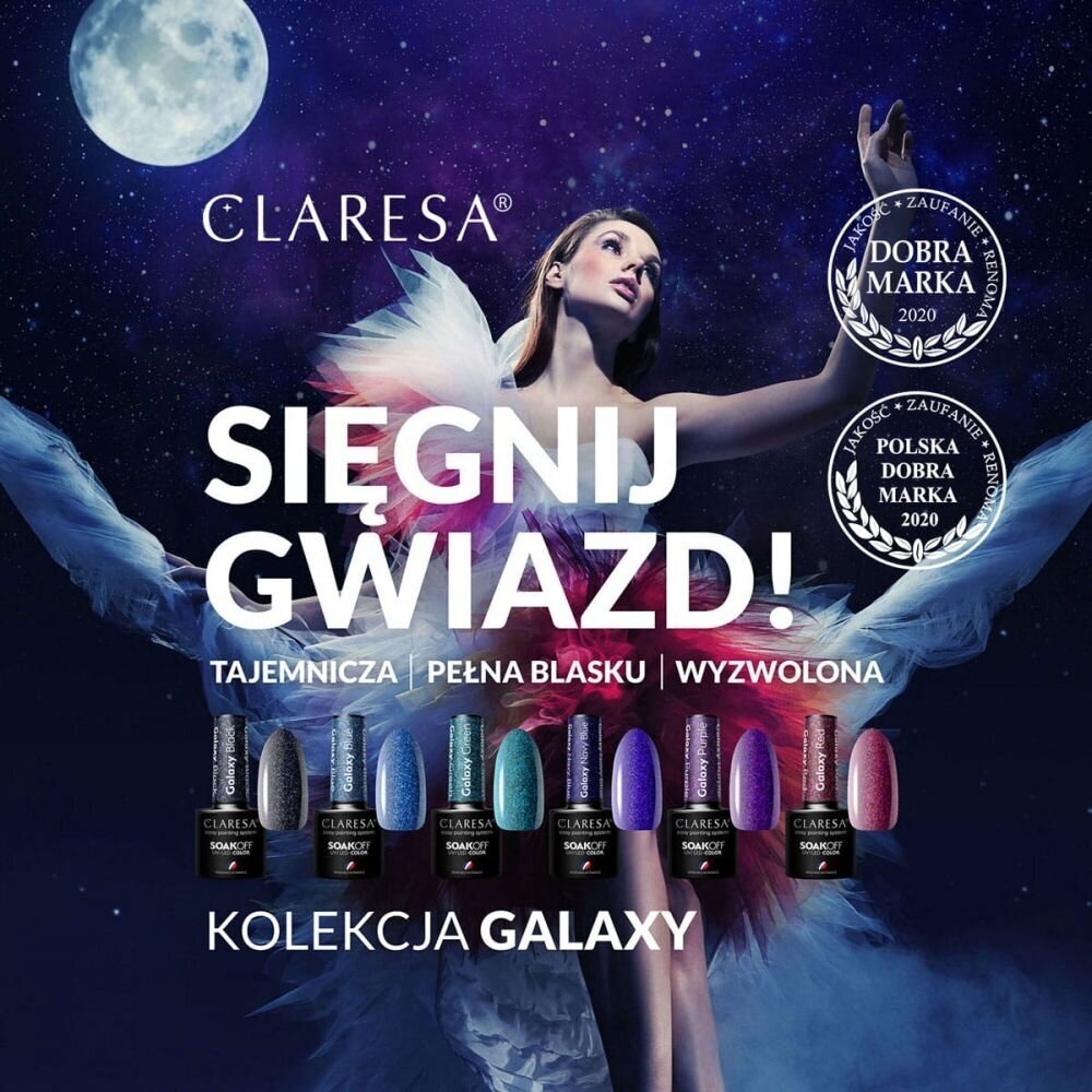 CLARESA ilgalaikis hibridinis nagų lakas Galaxy Green, 5g. 3 CLARESA ilgalaikis hibridinis nagų lakas Galaxy Green, 5g. 3
