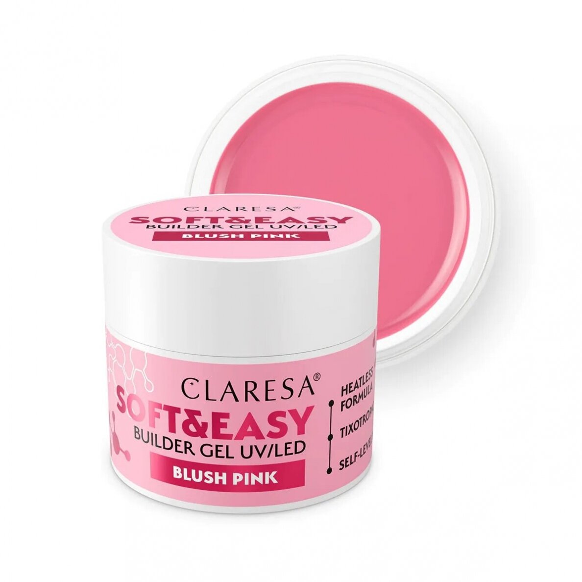 CLARESA BUILDER GEL Soft&Easy statybinis gelis Soft&Easy BLUSH PINK, 90 g. 1 CLARESA BUILDER GEL Soft&Easy statybinis gelis Soft&Easy BLUSH PINK, 90 g. 1