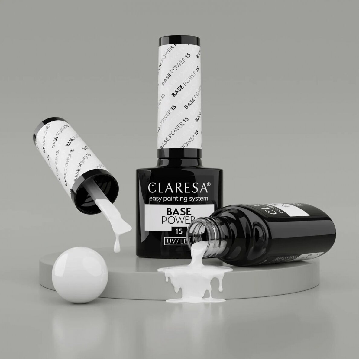 CLARESA hibridinė gelinio lakavimo bazė POWER BASE 15, 5 g. 4 CLARESA hibridinė gelinio lakavimo bazė POWER BASE 15, 5 g. 4