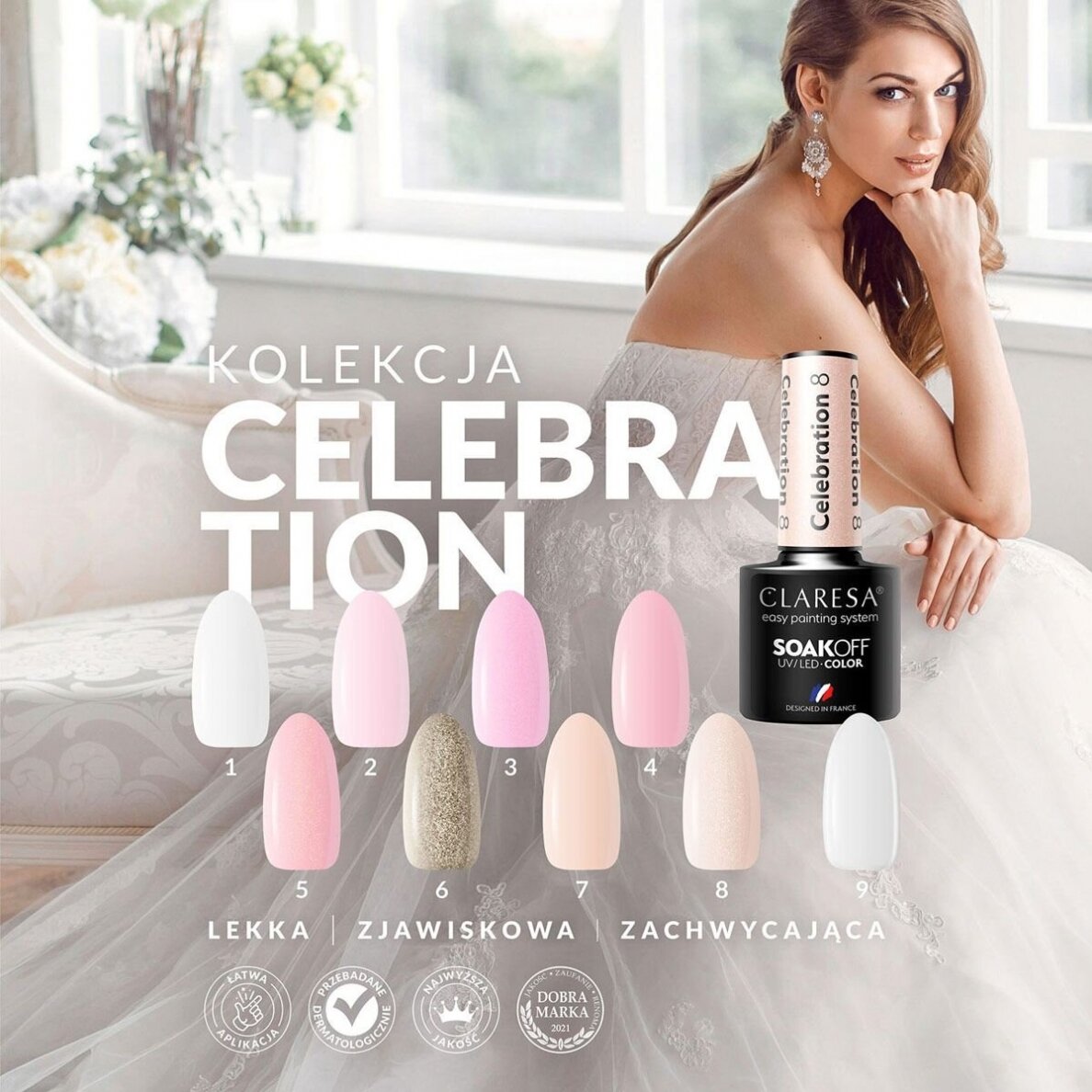 CLARESA ilgalaikis hibridinis nagų lakas CELEBRATION 4, 5g. 2 CLARESA ilgalaikis hibridinis nagų lakas CELEBRATION 4, 5g. 2
