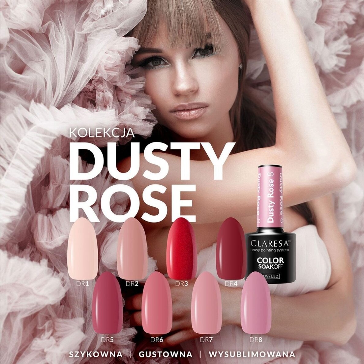 CLARESA ilgalaikis hibridinis nagų lakas DUSTY ROSE 7, 5g. 2 CLARESA ilgalaikis hibridinis nagų lakas DUSTY ROSE 7, 5g. 2