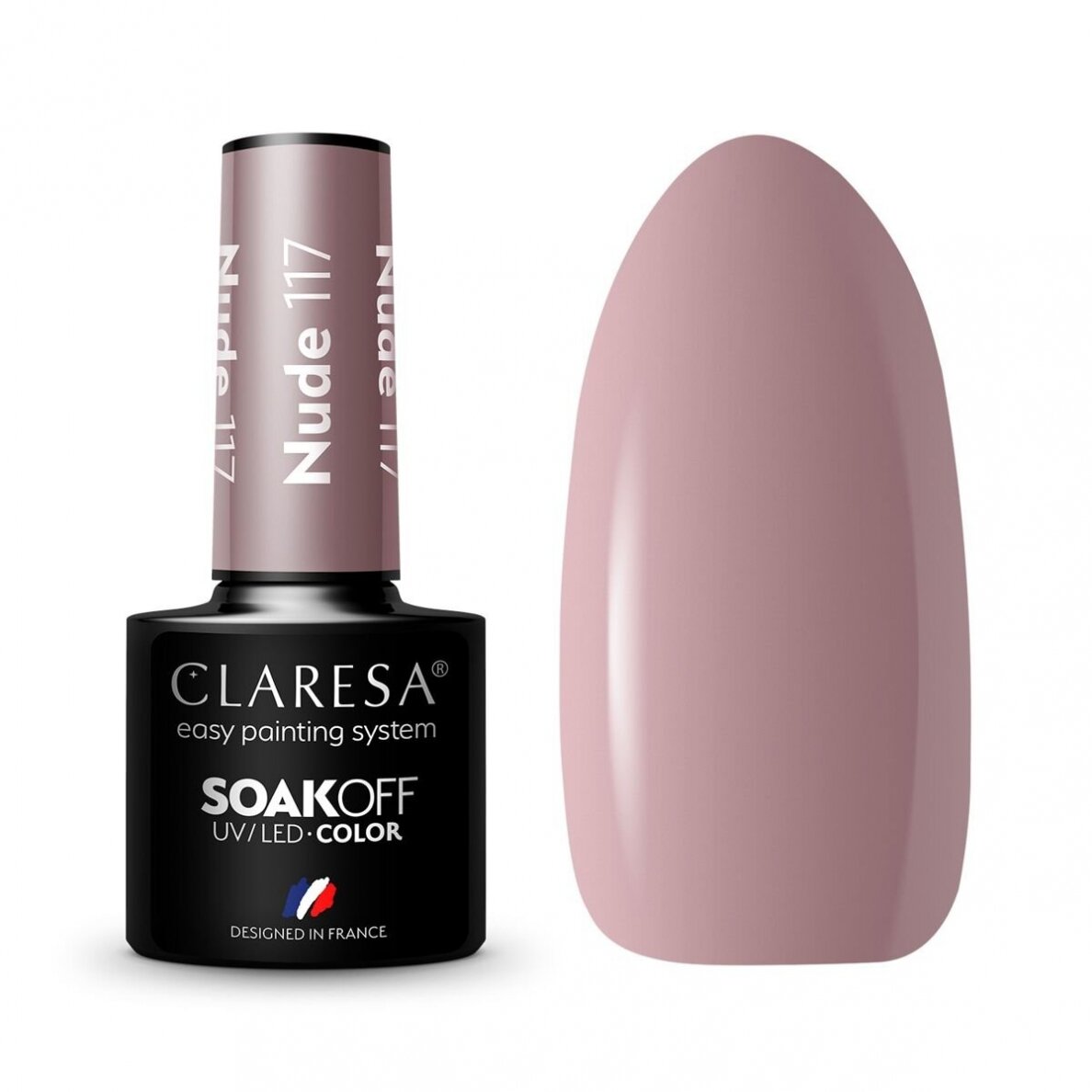 CLARESA ilgalaikis hibridinis nagų lakas NUDE 117, 5g. CLARESA ilgalaikis hibridinis nagų lakas NUDE 117, 5g.
