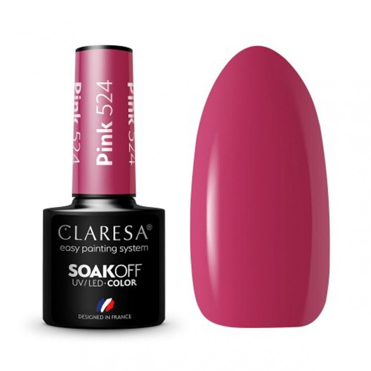 CLARESA ilgalaikis hibridinis nagų lakas PINK 524, 5g. CLARESA ilgalaikis hibridinis nagų lakas PINK 524, 5g.