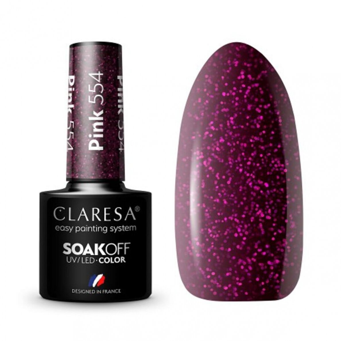 CLARESA ilgalaikis hibridinis nagų lakas PINK 554, 5g. CLARESA ilgalaikis hibridinis nagų lakas PINK 554, 5g.