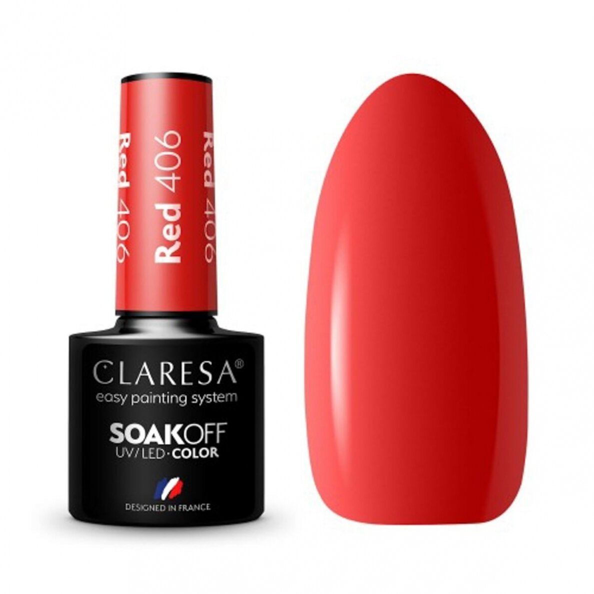 CLARESA ilgalaikis hibridinis nagų lakas RED 406, 5g. CLARESA ilgalaikis hibridinis nagų lakas RED 406, 5g.
