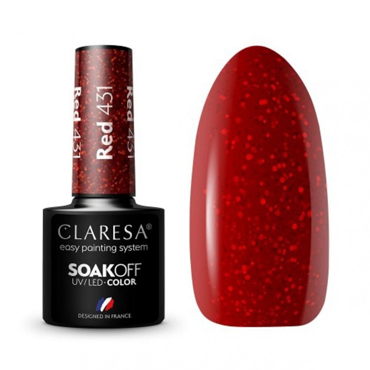 CLARESA long lasting hybrid gel polish RED 431, 5g. CLARESA long lasting hybrid gel polish RED 431, 5g.