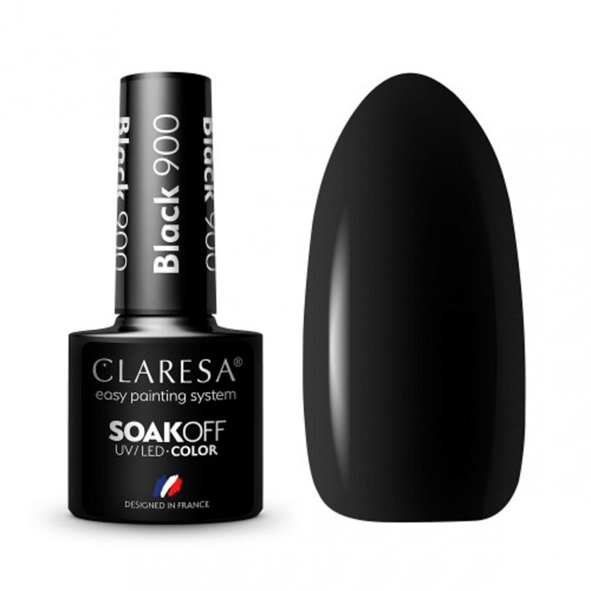 CLARESA long lasting hybrid gel polish BLACK 900, 5 g. CLARESA long lasting hybrid gel polish BLACK 900, 5 g.