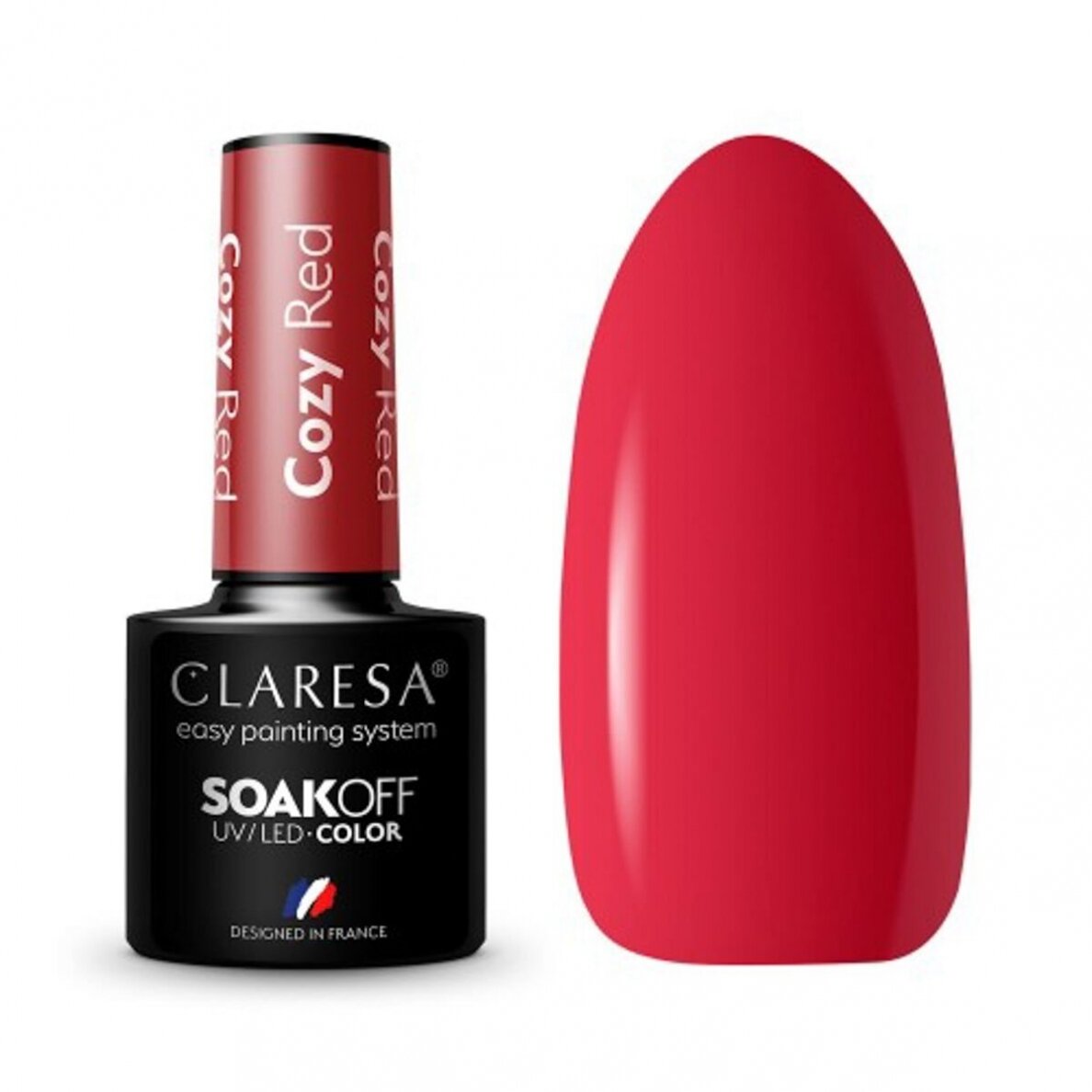 CLARESA long lasting hybrid gel polish COZY RED, 5g. CLARESA long lasting hybrid gel polish COZY RED, 5g.