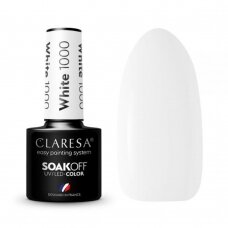 CLARESA long lasting hybrid gel polish WHITE 1000, 5g.