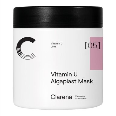 CLARENA VITAMIN U ALGAPLAST MASK alginatinė kaukė jautriai ir į raudonį linkusiai odai, 145 g