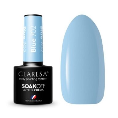 CLARESA long lasting hybrid gel polish BLUE 702, 5g. CLARESA long lasting hybrid gel polish BLUE 702, 5g.