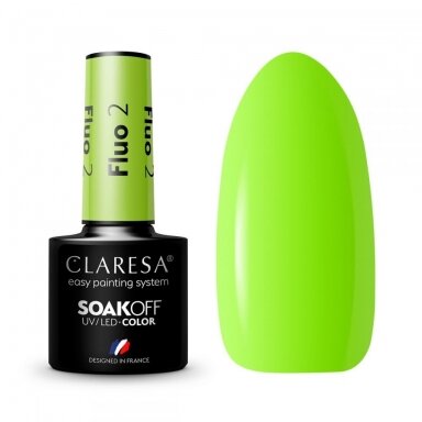 CLARESA long lasting hybrid gel polish FLUO 2, 5g. CLARESA long lasting hybrid gel polish FLUO 2, 5g.