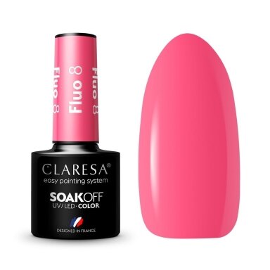 CLARESA long lasting hybrid gel polish FLUO 8, 5g. CLARESA long lasting hybrid gel polish FLUO 8, 5g.