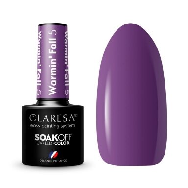 CLARESA long lasting hybrid gel polish WARMIN"FALL 5, 5g. CLARESA long lasting hybrid gel polish WARMIN"FALL 5, 5g.