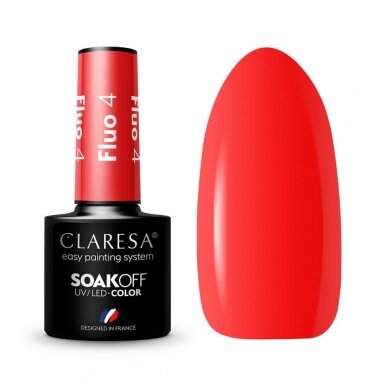 CLARESA long lasting hybrid gel polish FLUO 4, 5g. CLARESA long lasting hybrid gel polish FLUO 4, 5g.