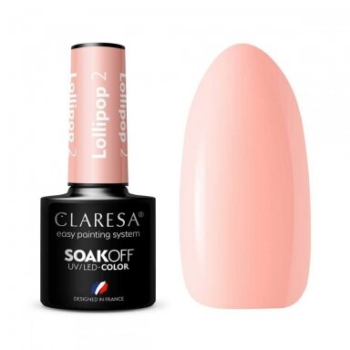 CLARESA long lasting hybrid gel polish LOLLIPOP 2, 5g. CLARESA long lasting hybrid gel polish LOLLIPOP 2, 5g.