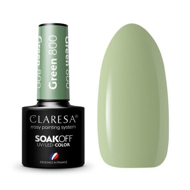 CLARESA long lasting hybrid gel polish GREEN 800, 5 g. CLARESA long lasting hybrid gel polish GREEN 800, 5 g.