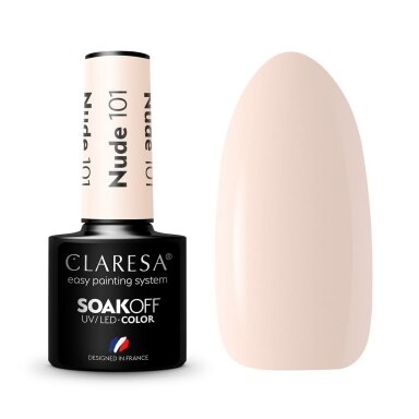 CLARESA long lasting hybrid gel polish NUDE 101, 5 g. CLARESA long lasting hybrid gel polish NUDE 101, 5 g.