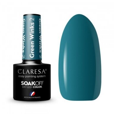 CLARESA long lasting hybrid gel polish GREEN WINKS 2, 5g.