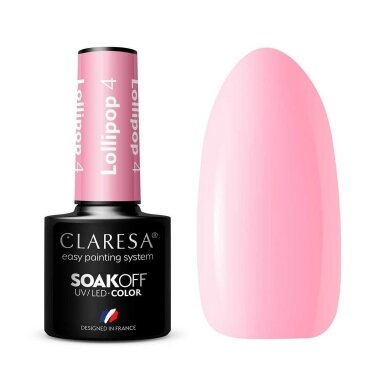 CLARESA long lasting hybrid gel polish LOLLIPOP 4, 5g. CLARESA long lasting hybrid gel polish LOLLIPOP 4, 5g.