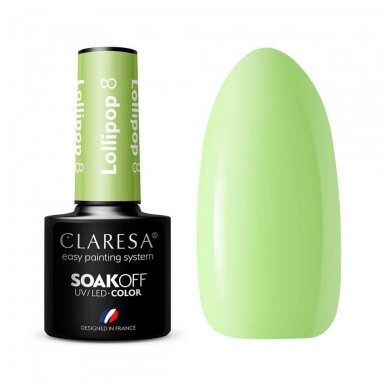 CLARESA long lasting hybrid gel polish LOLLIPOP 8, 5g. CLARESA long lasting hybrid gel polish LOLLIPOP 8, 5g.