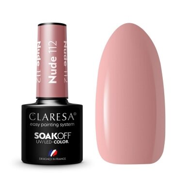 CLARESA long lasting hybrid gel polish NUDE 112, 5 g. CLARESA long lasting hybrid gel polish NUDE 112, 5 g.