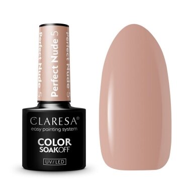 CLARESA ilgalaikis hibridinis nagų lakas PERFECT NUDE 5, 5g. CLARESA ilgalaikis hibridinis nagų lakas PERFECT NUDE 5, 5g.