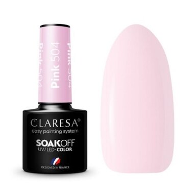 CLARESA long lasting hybrid gel polish PINK 504, 5g. CLARESA long lasting hybrid gel polish PINK 504, 5g.
