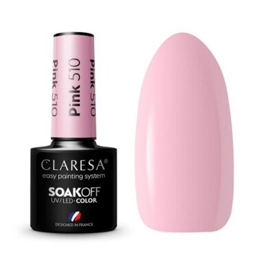 CLARESA long lasting hybrid gel polish PINK 510, 5g. CLARESA long lasting hybrid gel polish PINK 510, 5g.