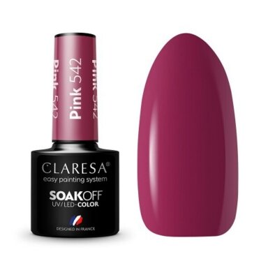 CLARESA long lasting hybrid gel polish PINK 542, 5g. CLARESA long lasting hybrid gel polish PINK 542, 5g.