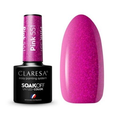 CLARESA long lasting hybrid gel polish PINK 551, 5g. CLARESA long lasting hybrid gel polish PINK 551, 5g.