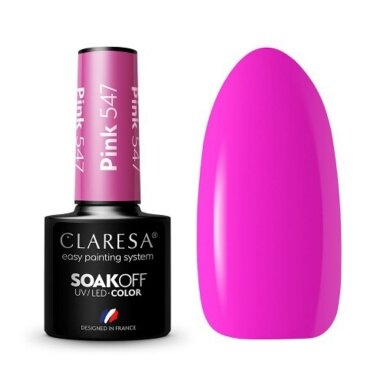 CLARESA long lasting hybrid gel polish PINK 547, 5g. CLARESA long lasting hybrid gel polish PINK 547, 5g.
