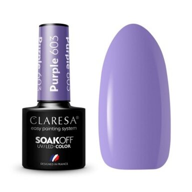 CLARESA long lasting hybrid gel polish PURPLE 603, 5g. CLARESA long lasting hybrid gel polish PURPLE 603, 5g.