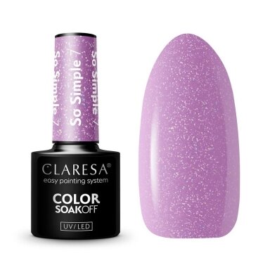 CLARESA ilgalaikis hibridinis nagų lakas PURPLE SO SIMPLE 7, 5g.