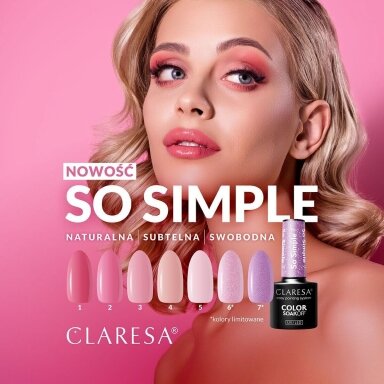 CLARESA long-lasting hybrid nail polish PINK SO SIMPLE 1, 5g. CLARESA long-lasting hybrid nail polish PINK SO SIMPLE 1, 5g.