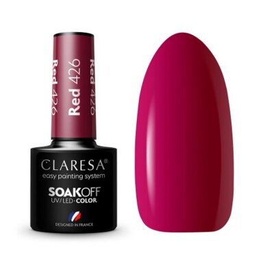 CLARESA long lasting hybrid gel polish RED 426, 5g. CLARESA long lasting hybrid gel polish RED 426, 5g.
