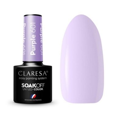 CLARESA long lasting hybrid gel polish PURPLE 601, 5g. CLARESA long lasting hybrid gel polish PURPLE 601, 5g.