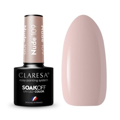 CLARESA long lasting hybrid gel polish NUDE 109, 5g. CLARESA long lasting hybrid gel polish NUDE 109, 5g.