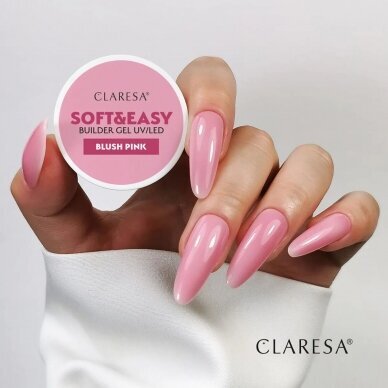 CLARESA BUILDER GEL Soft&Easy statybinis gelis Soft&Easy BLUSH PINK, 90 g. 4