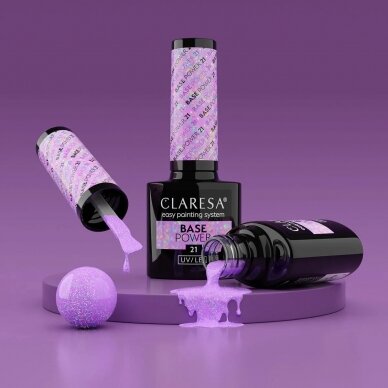 CLARESA hibridinė gelinio lakavimo bazė POWER BASE 21, 5 g. 3 CLARESA hibridinė gelinio lakavimo bazė POWER BASE 21, 5 g. 3